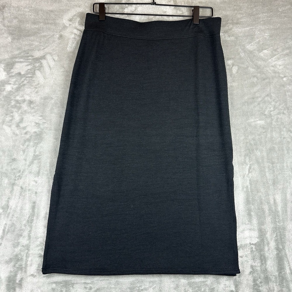 Gap Knit Pencil Skirt Women's Black Elastic Waist Side Slits NEW